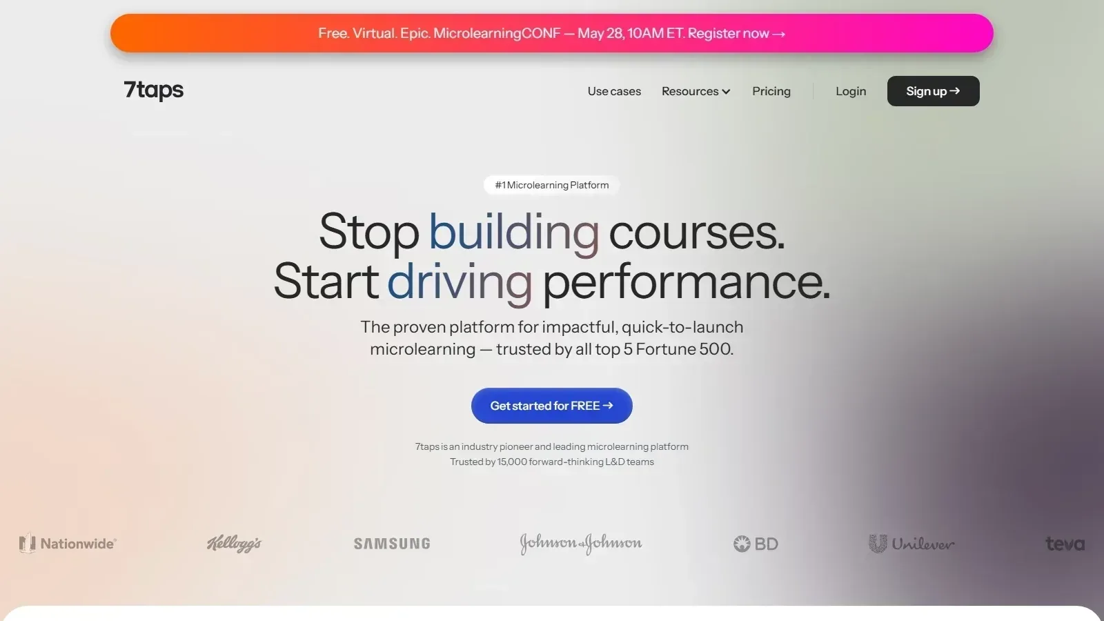 7taps homepage screenshot