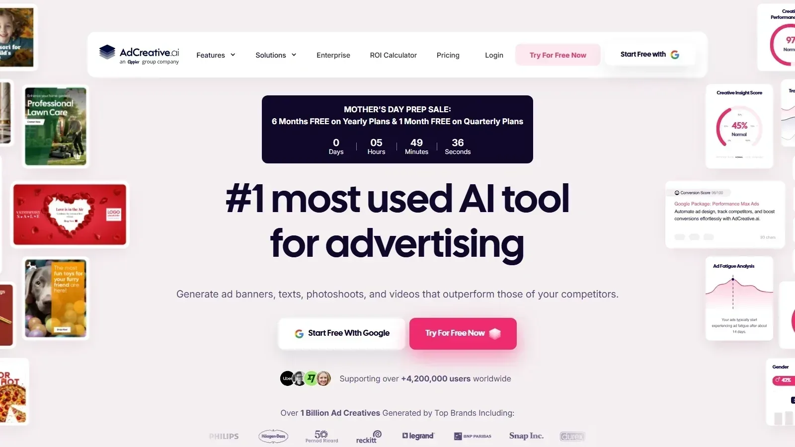 AdCreative.ai homepage screenshot