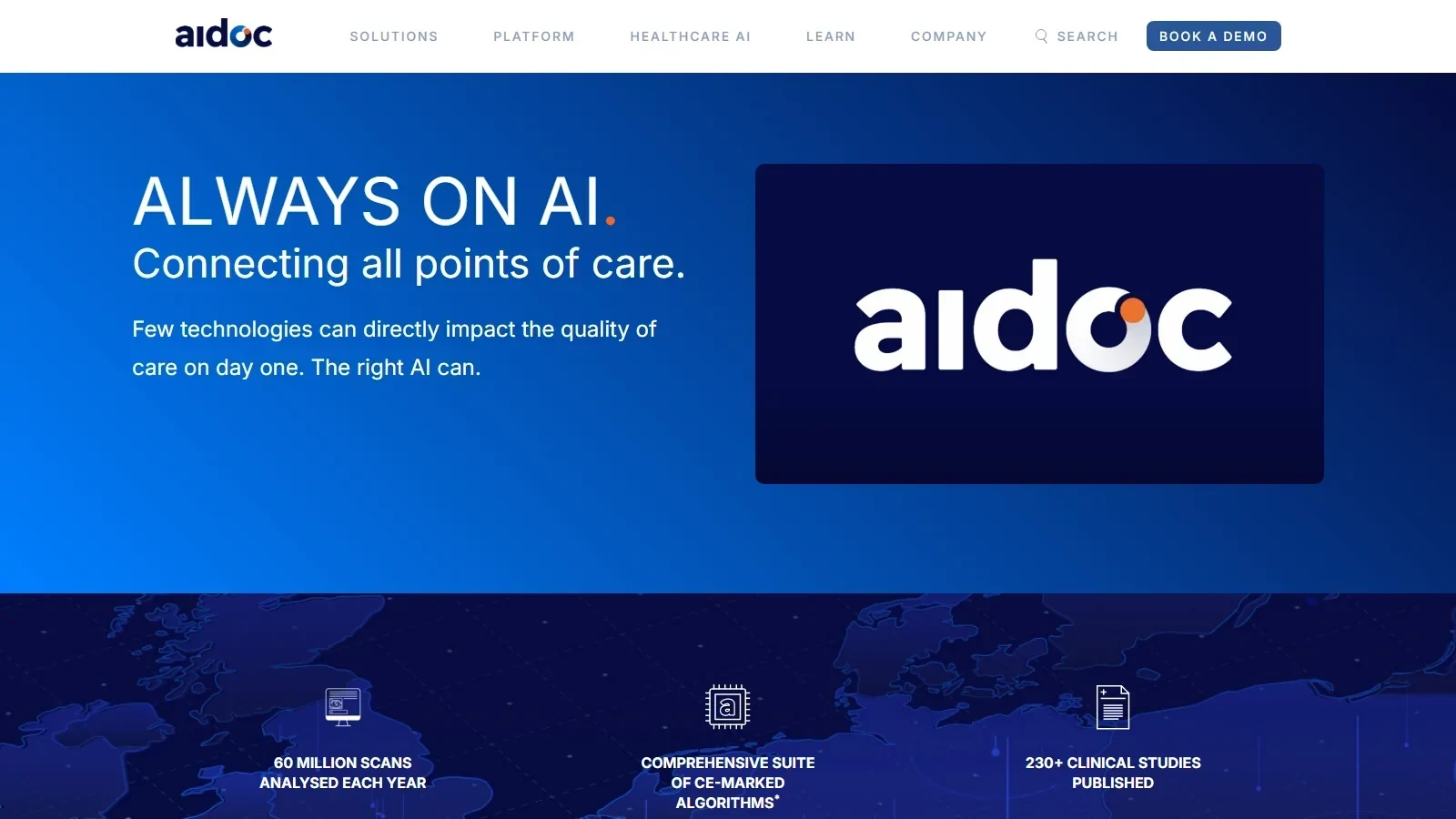 Aidoc homepage screenshot