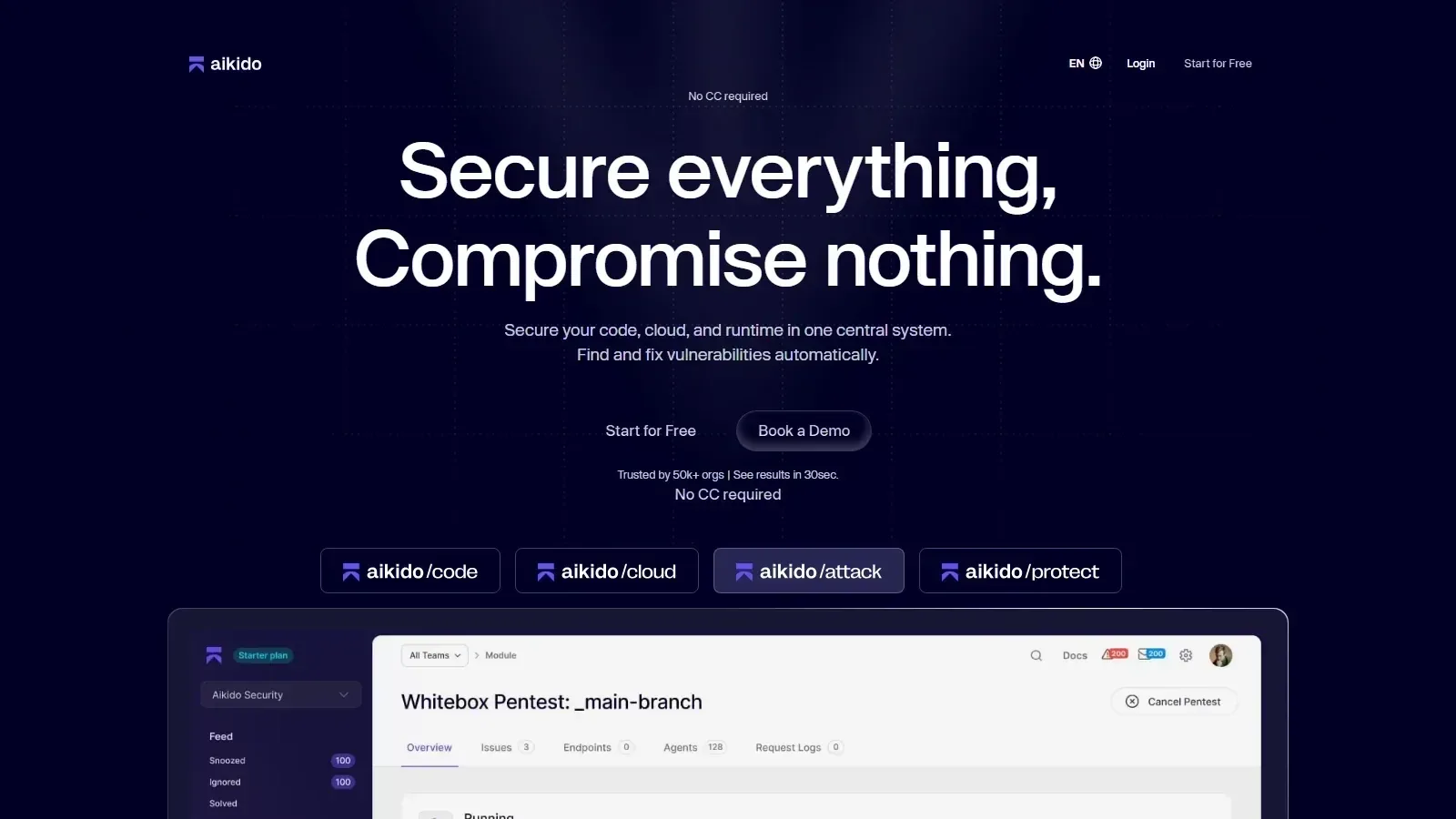 Aikido Security homepage screenshot