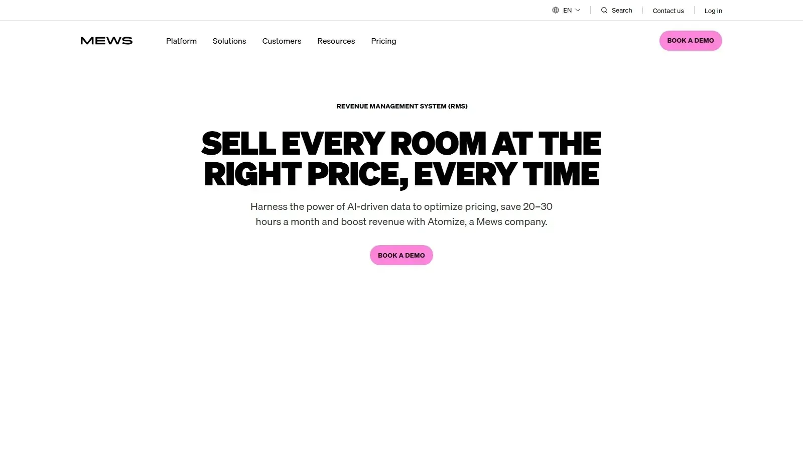 Atomize homepage screenshot