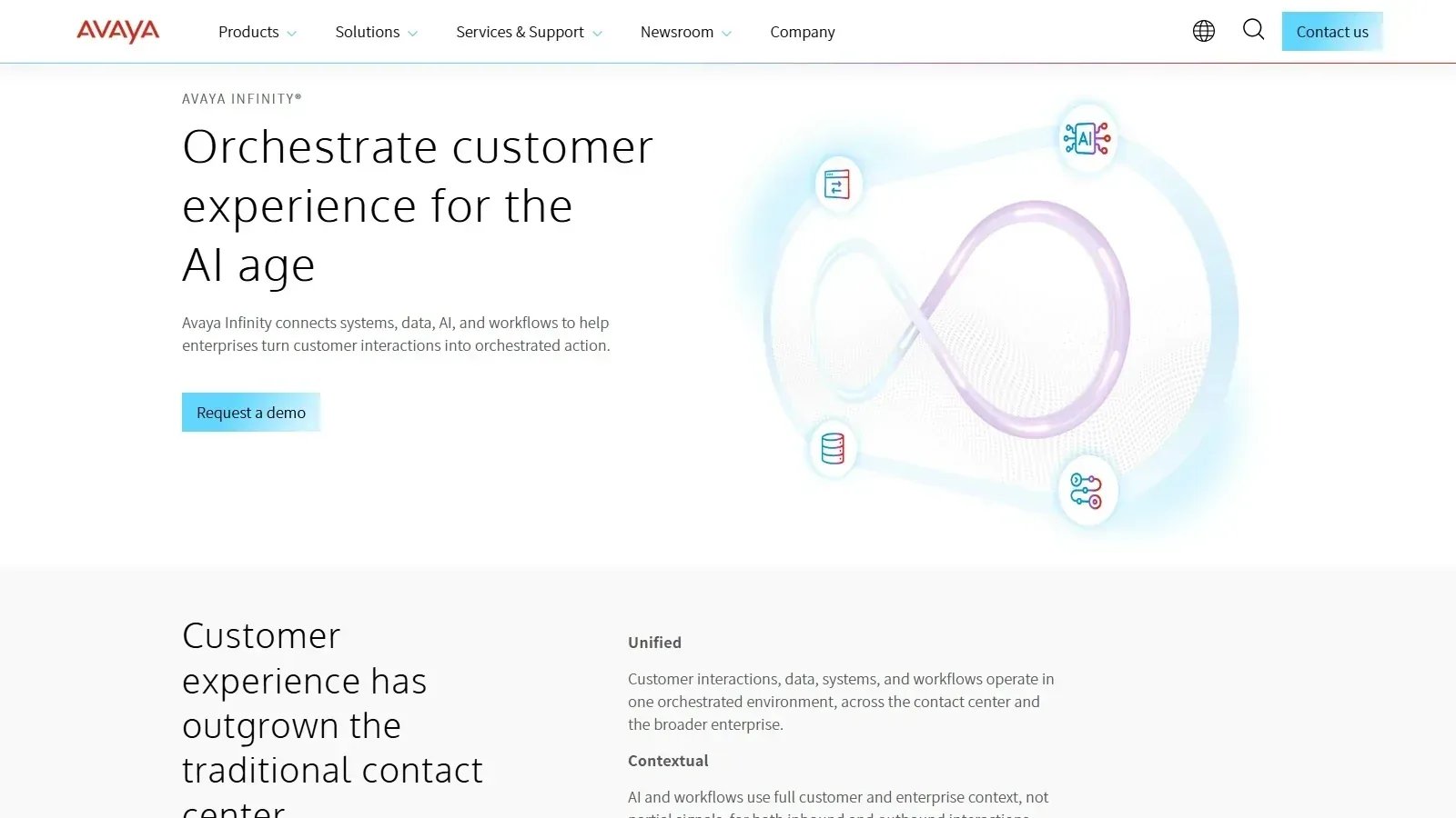 Avaya Experience Platform homepage screenshot