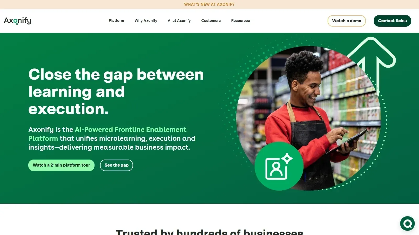 Axonify homepage screenshot