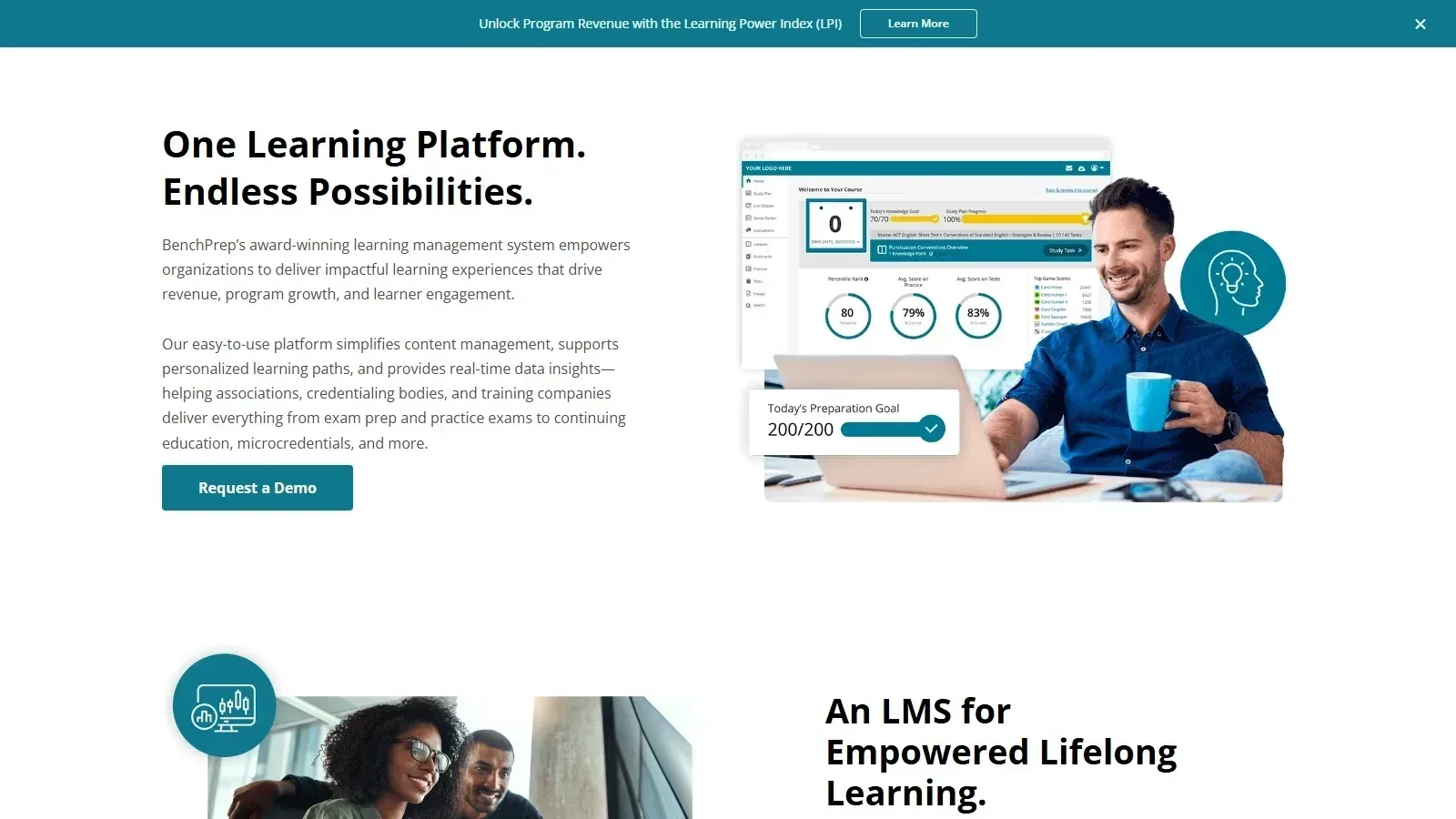 BenchPrep homepage screenshot