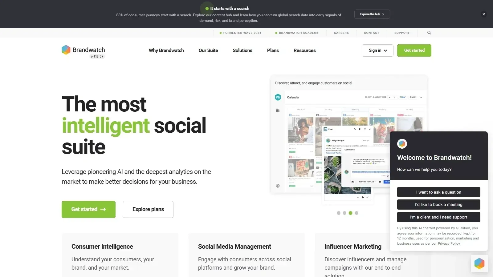 Brandwatch homepage screenshot