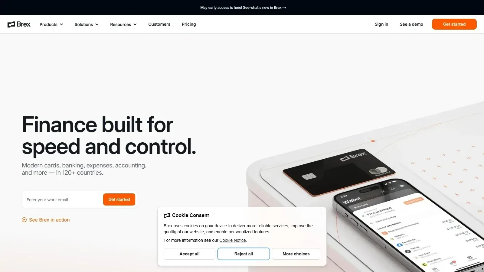 Brex homepage screenshot