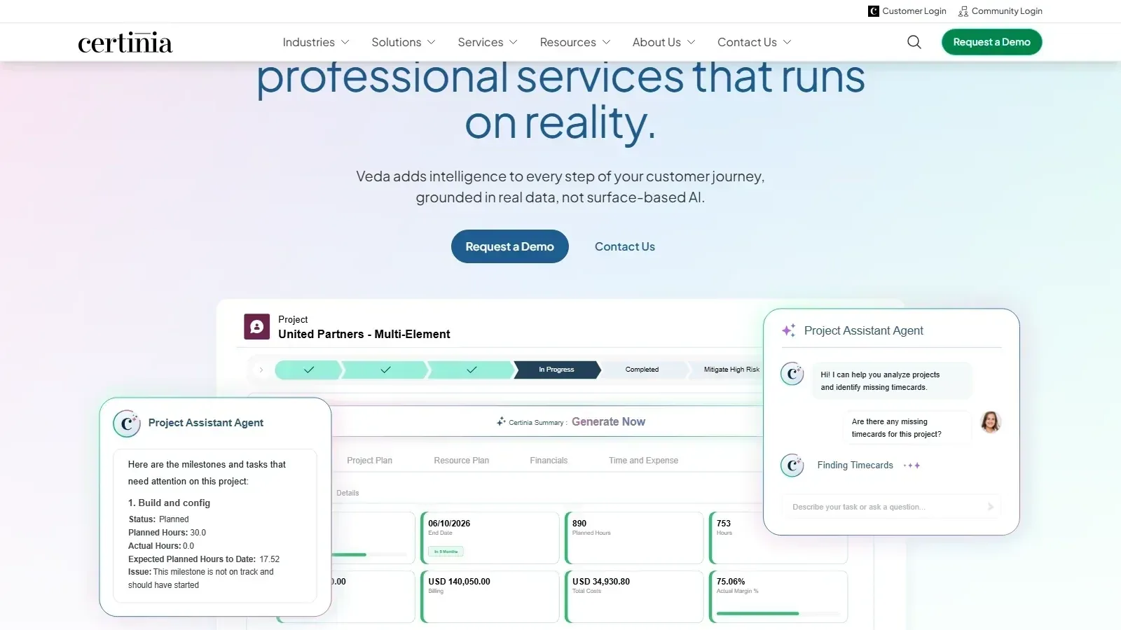 Certinia homepage screenshot