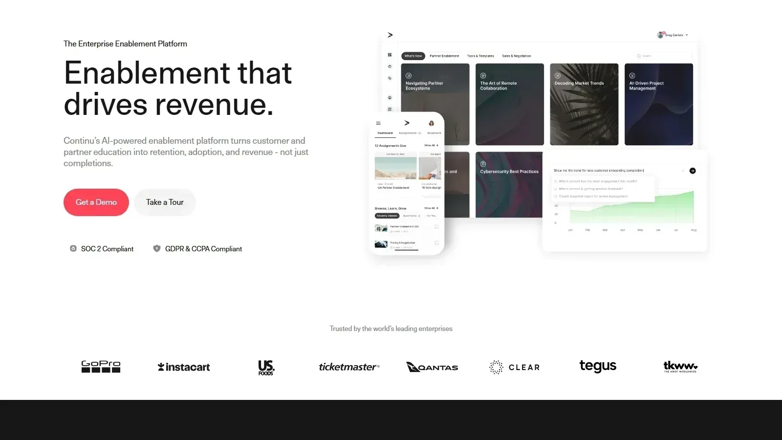 Continu homepage screenshot