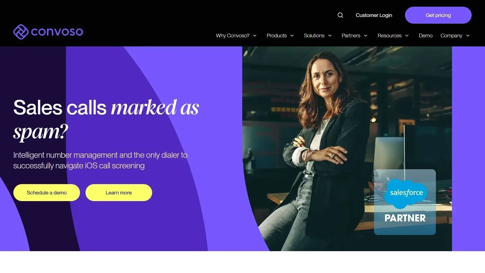 Convoso homepage screenshot