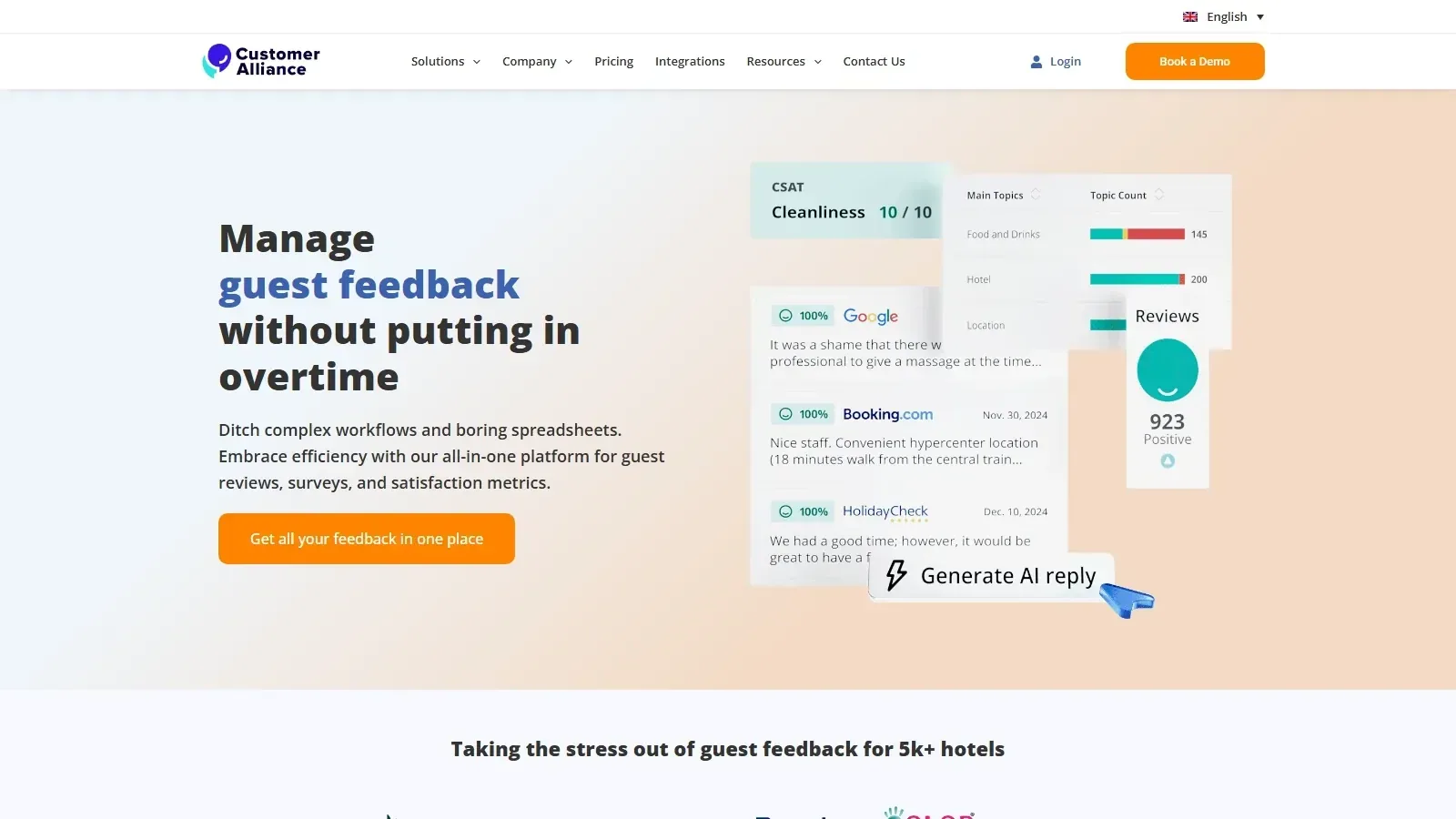 Customer Alliance homepage screenshot