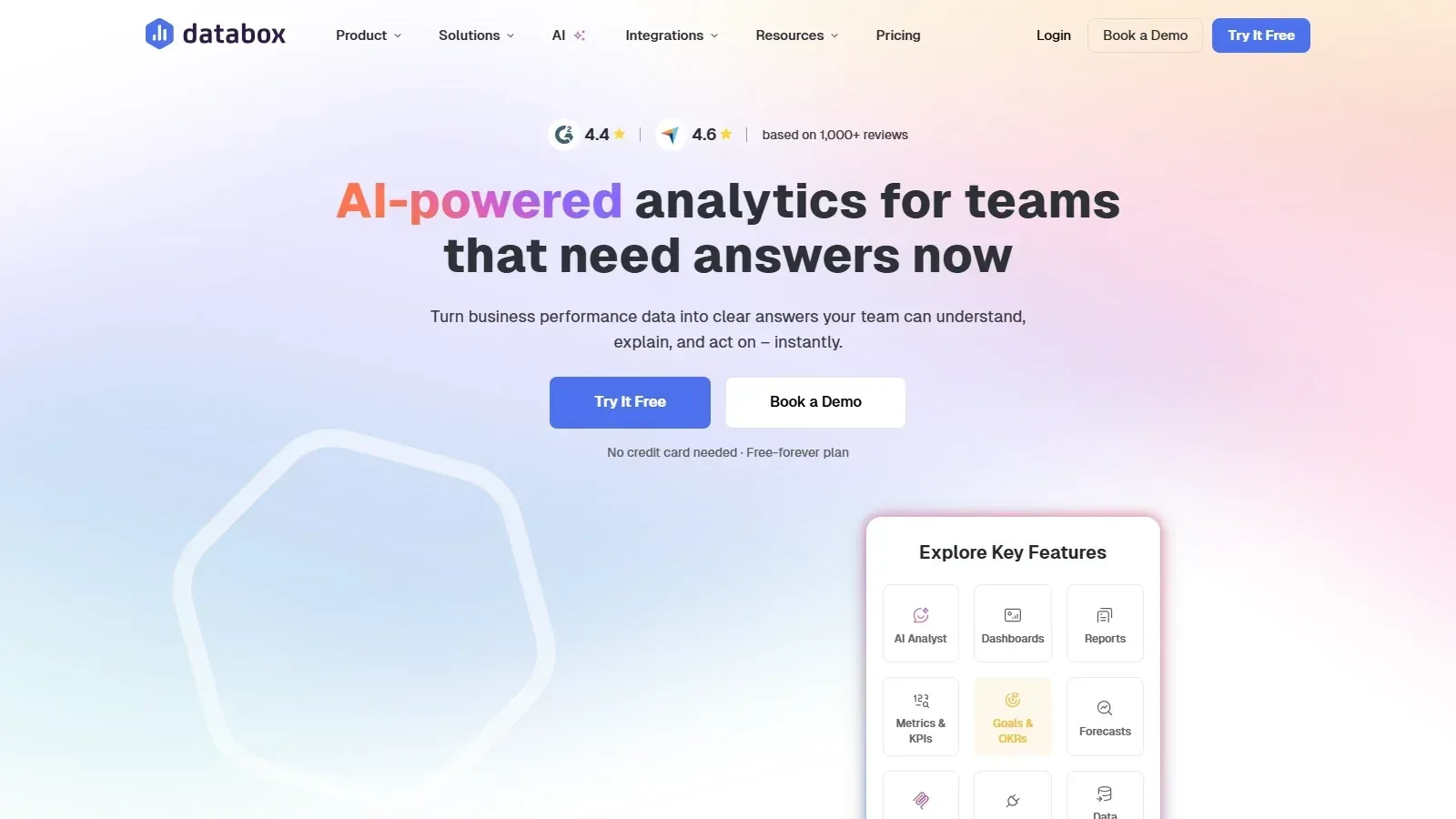 Databox homepage screenshot