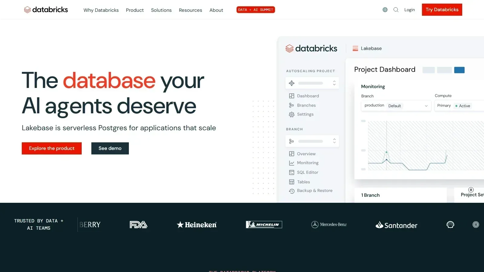 Databricks homepage screenshot