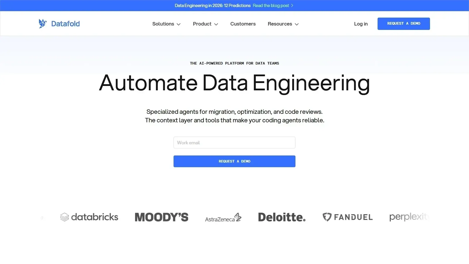 Datafold homepage screenshot