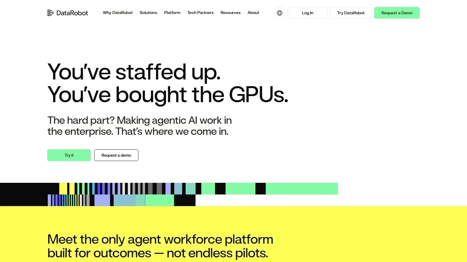 DataRobot homepage screenshot