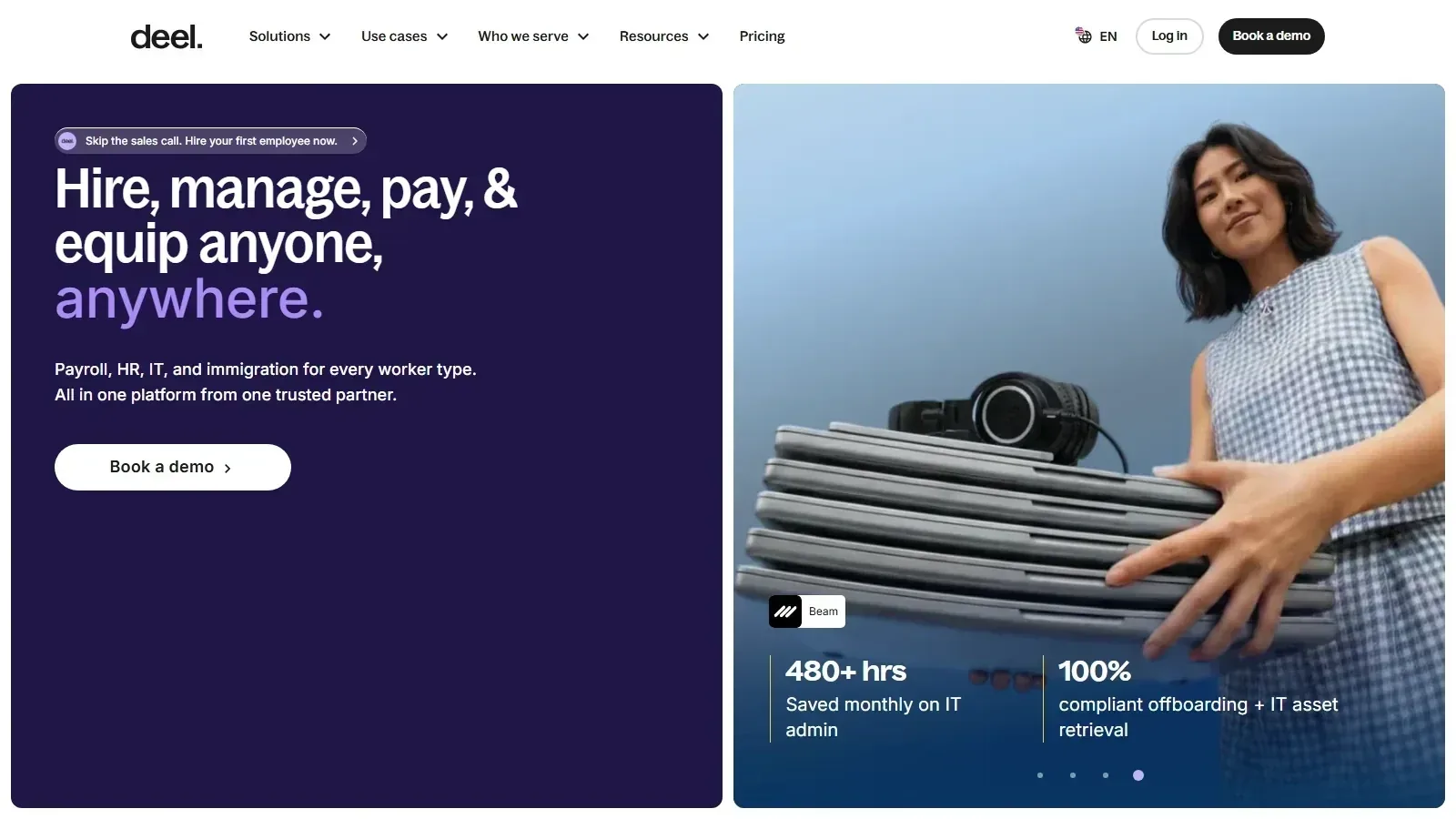 Deel Engage homepage screenshot