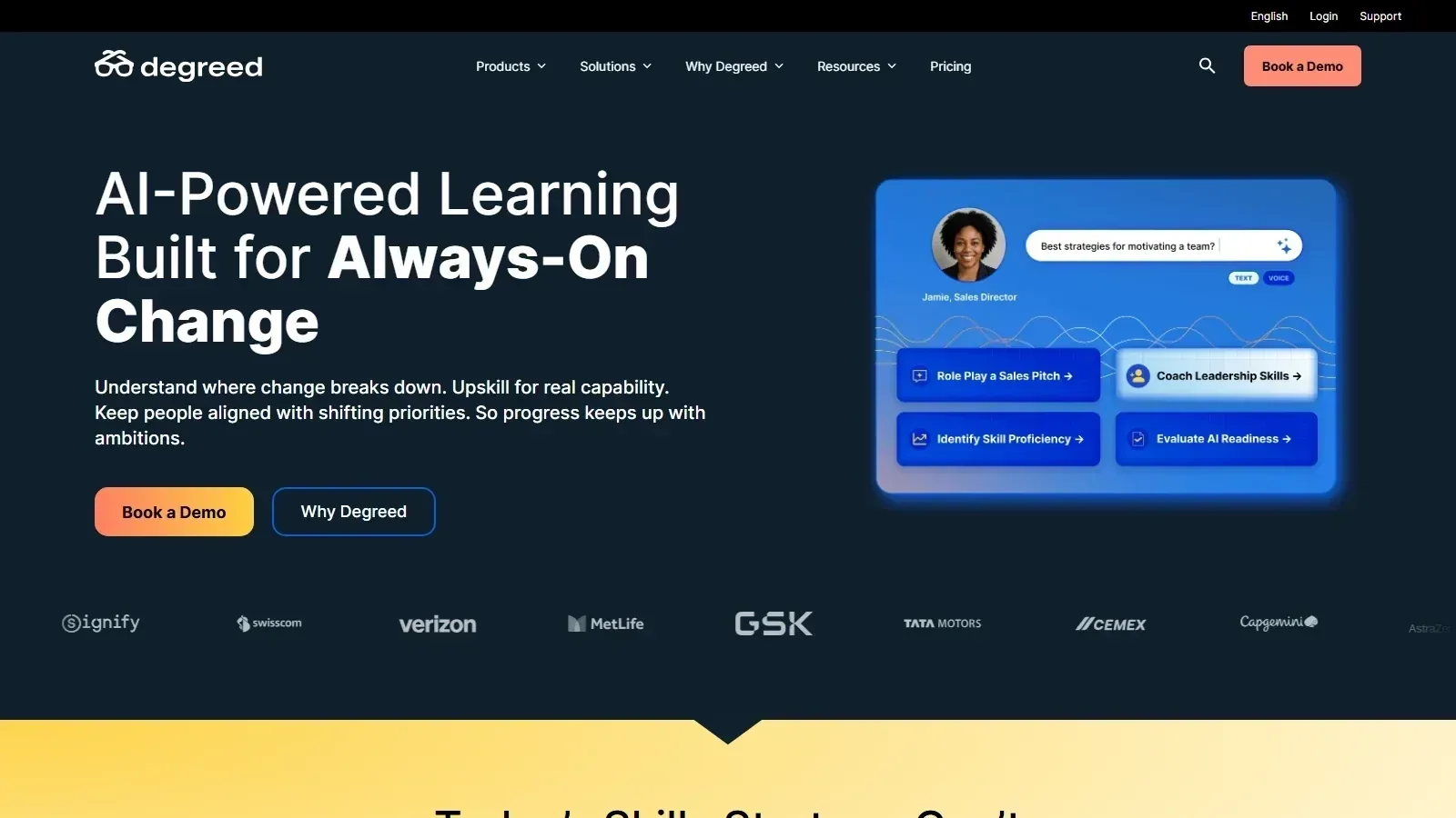 Degreed homepage screenshot