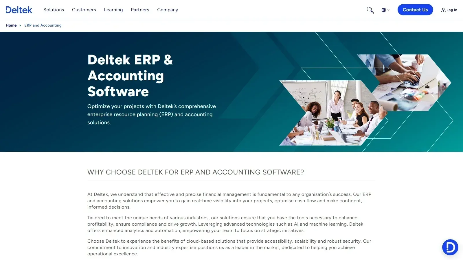 Deltek homepage screenshot