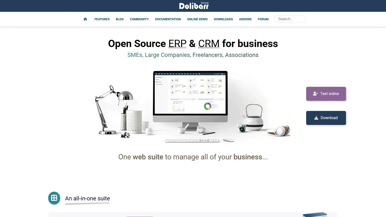 Dolibarr homepage screenshot