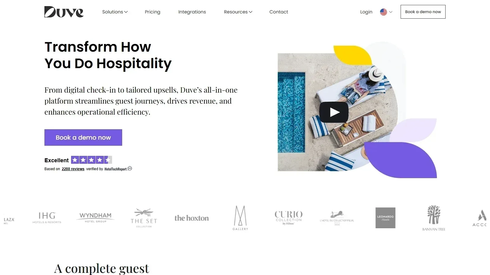 Duve homepage screenshot
