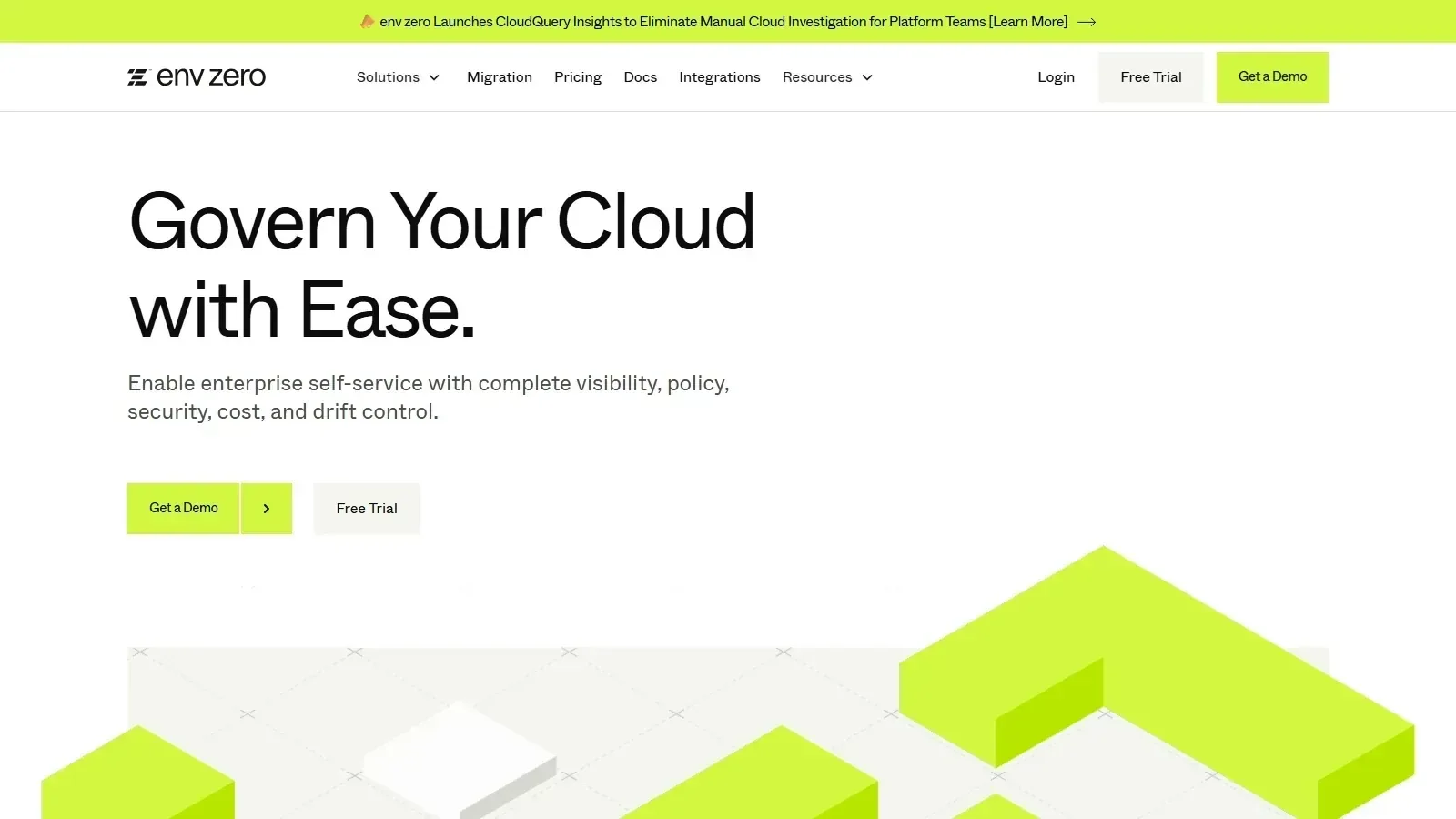 env0 homepage screenshot