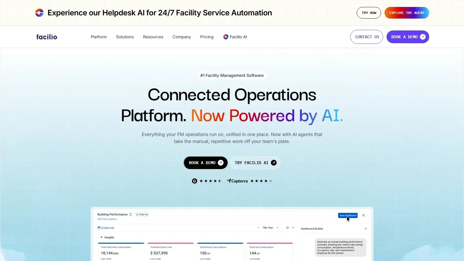 Facilio homepage screenshot