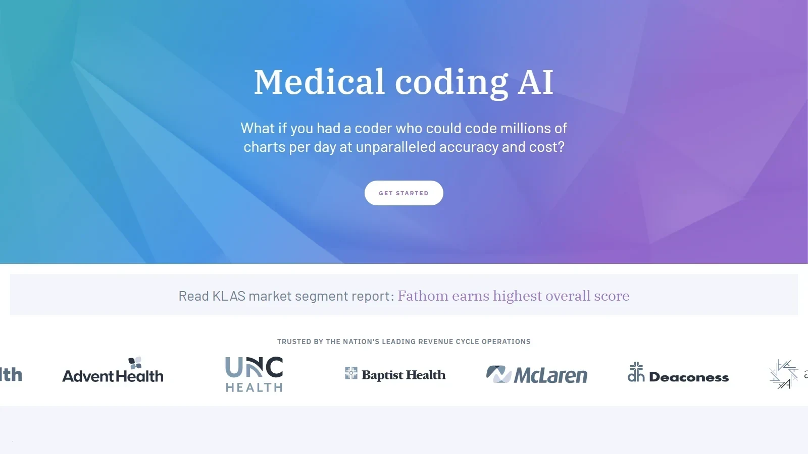 Fathom Health homepage screenshot