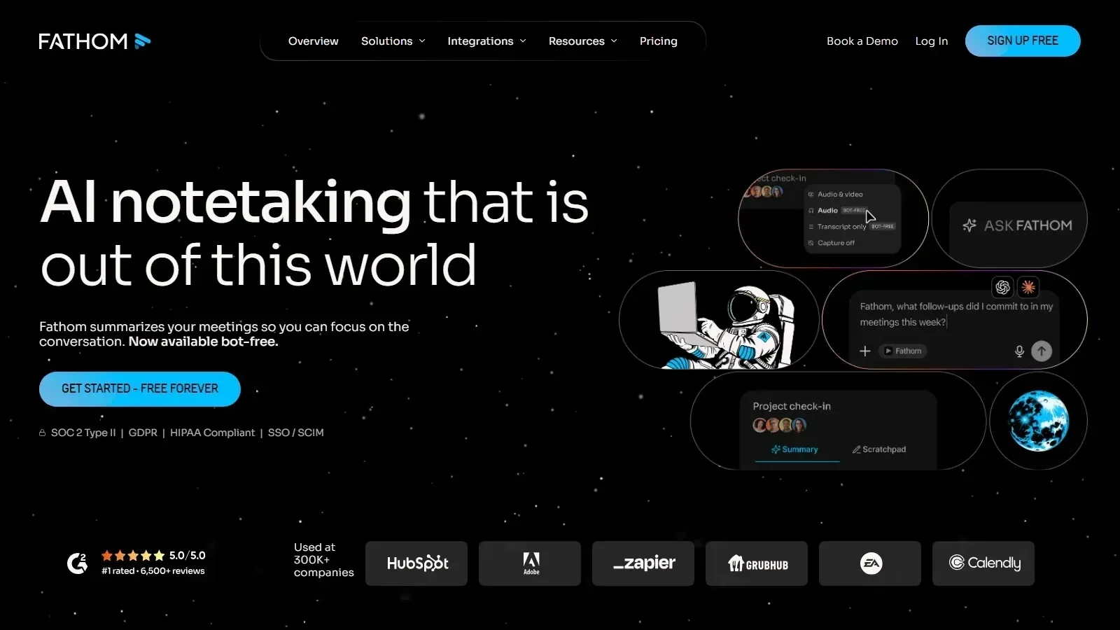 Fathom homepage screenshot