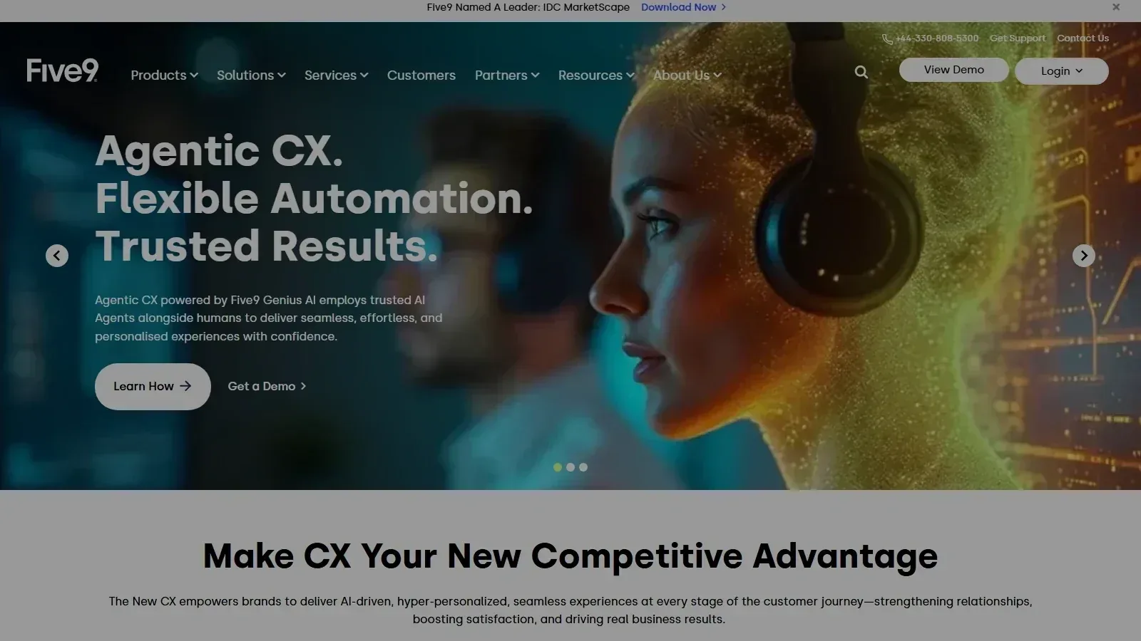 Five9 homepage screenshot