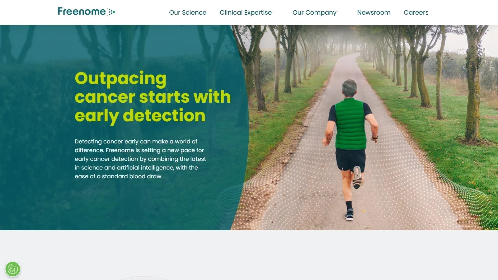 Freenome homepage screenshot