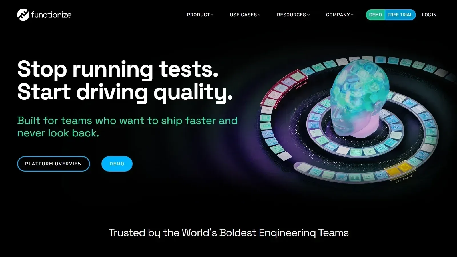 Functionize homepage screenshot