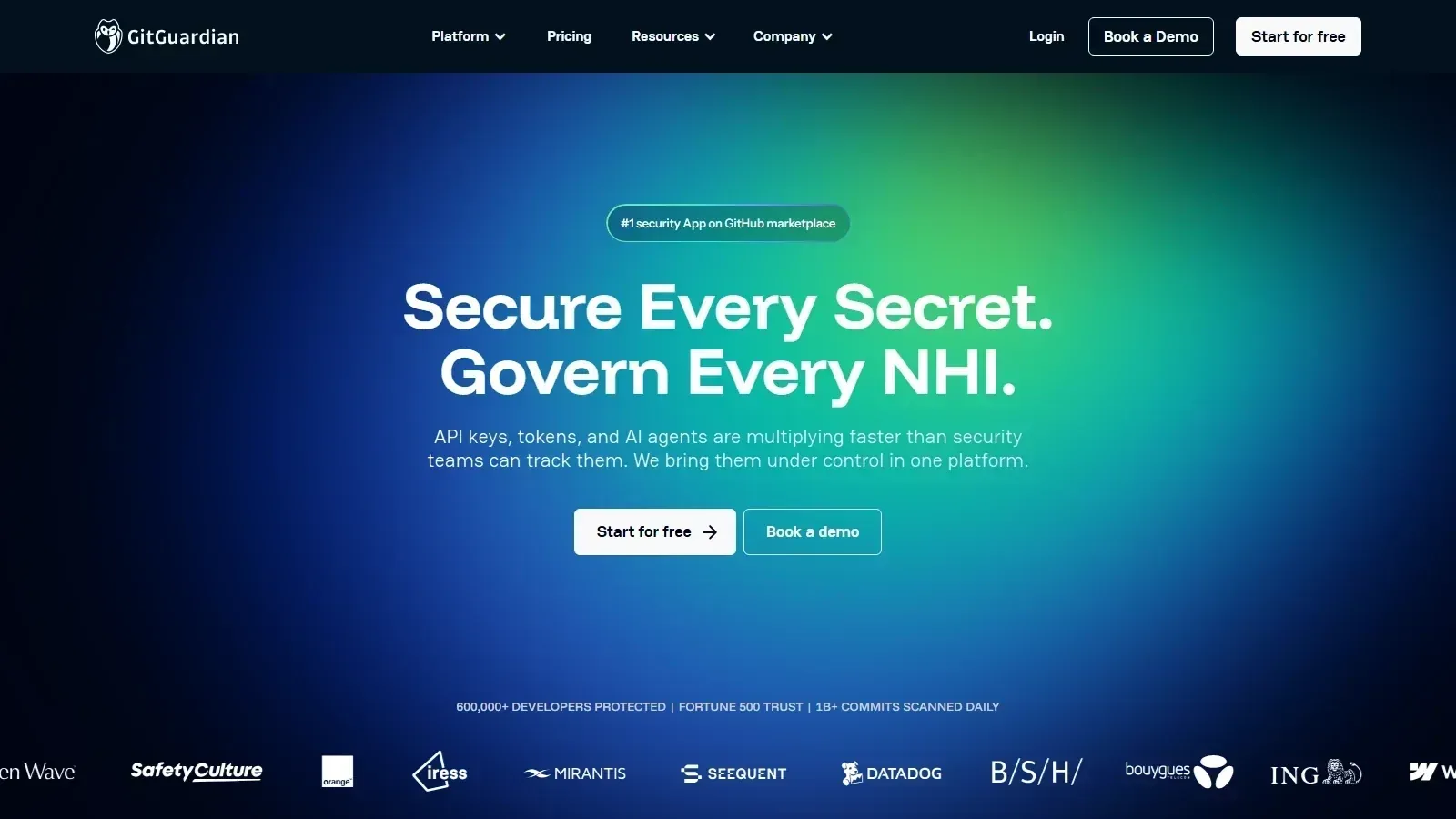 GitGuardian homepage screenshot