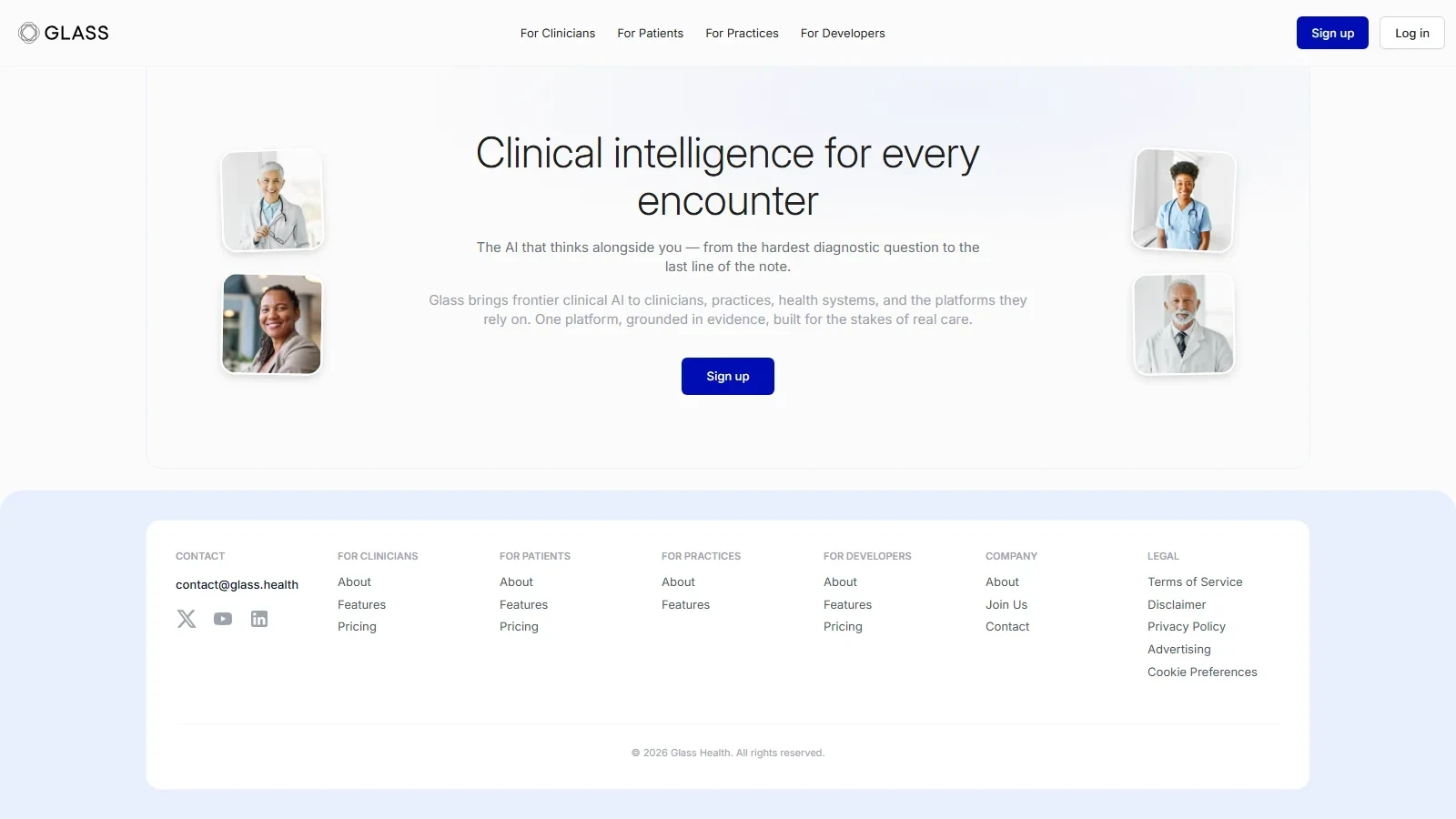Glass Health homepage screenshot