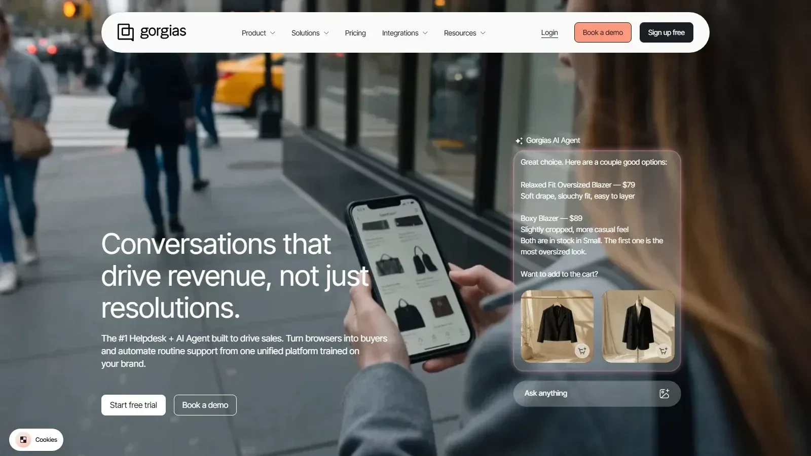 Gorgias AI homepage screenshot