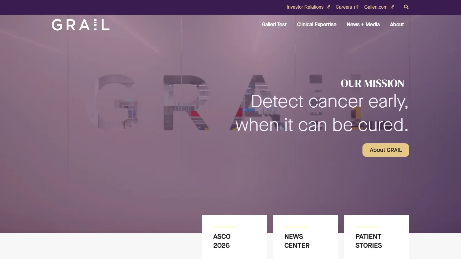 GRAIL homepage screenshot
