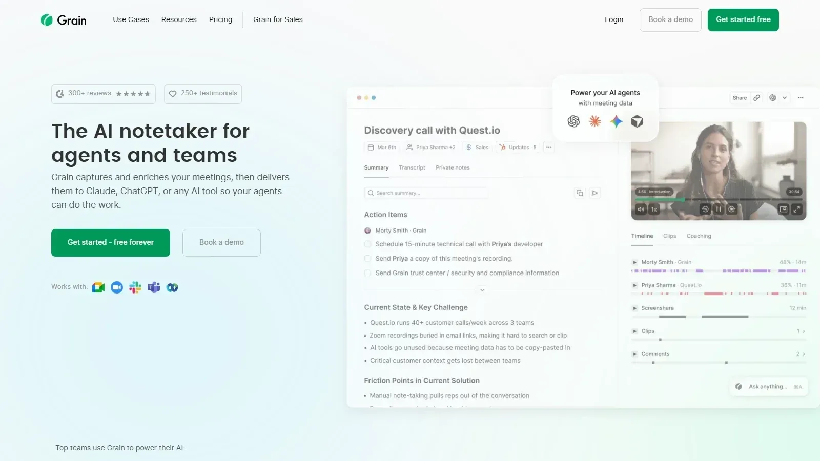 Grain homepage screenshot
