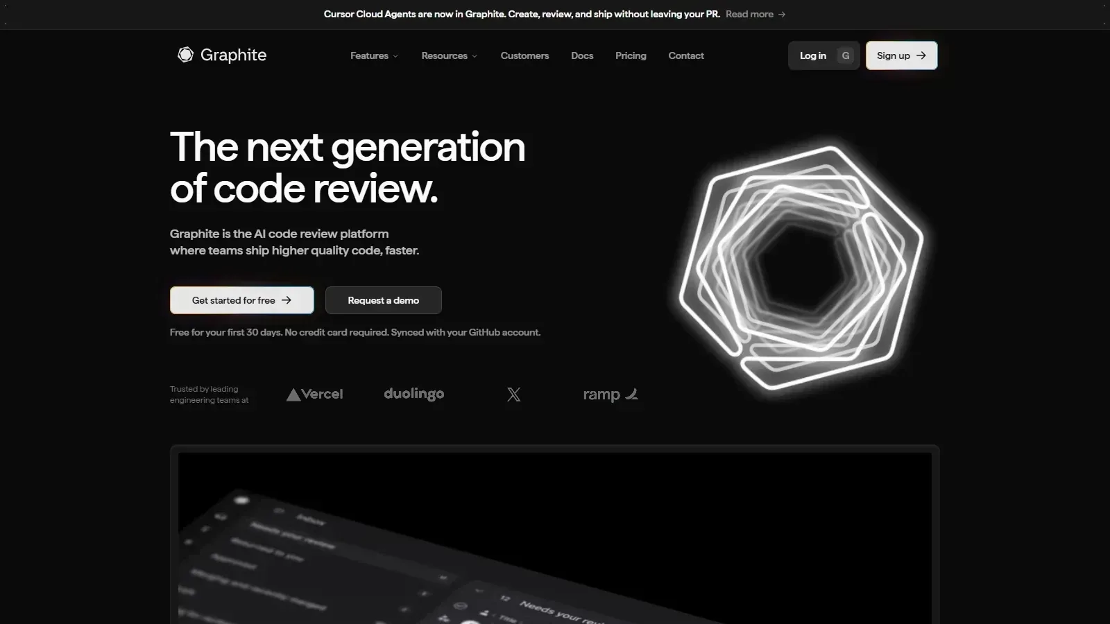 Graphite homepage screenshot