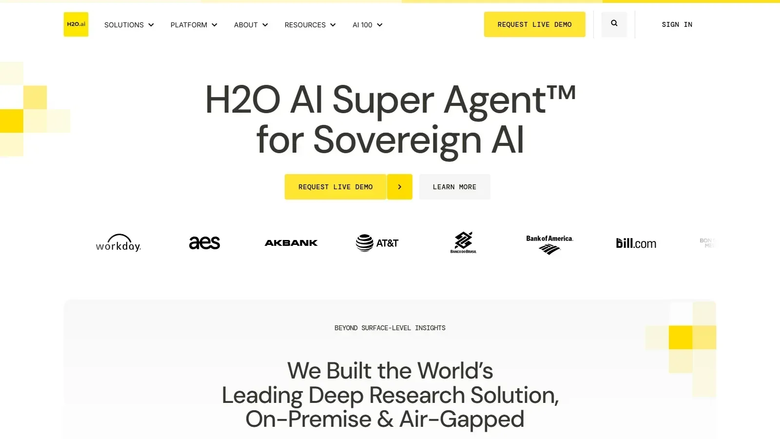H2O.ai homepage screenshot