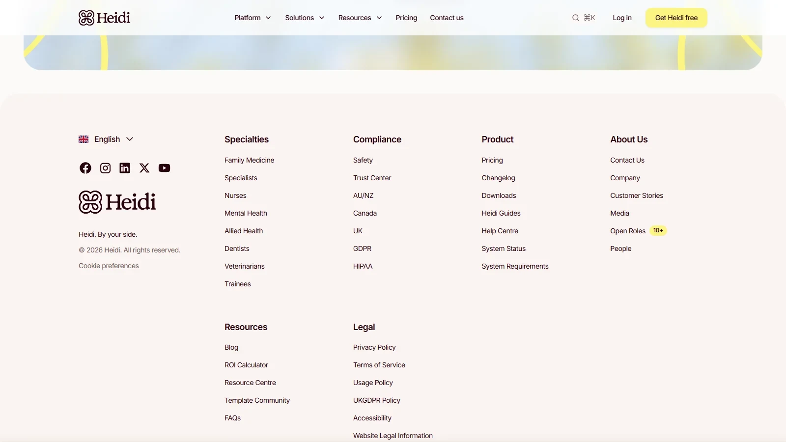 Heidi Health homepage screenshot