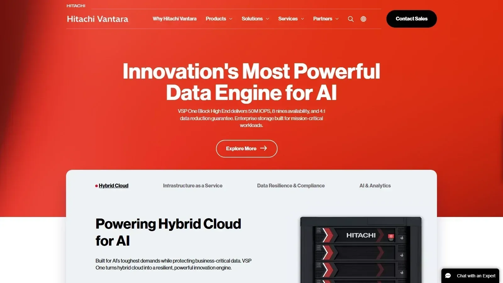 Hitachi Lumada homepage screenshot