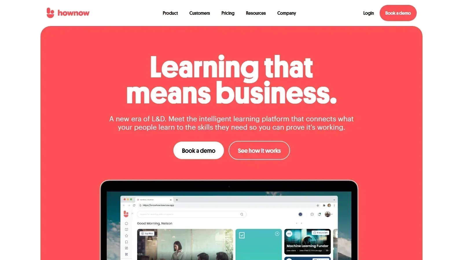 HowNow homepage screenshot