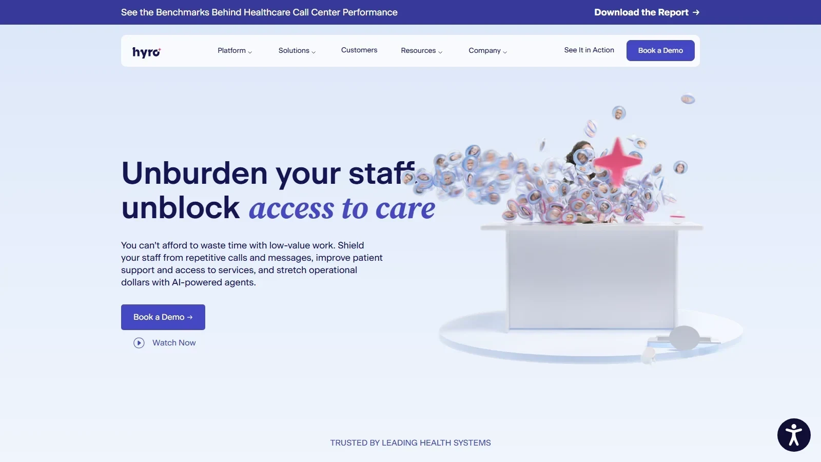 Hyro homepage screenshot