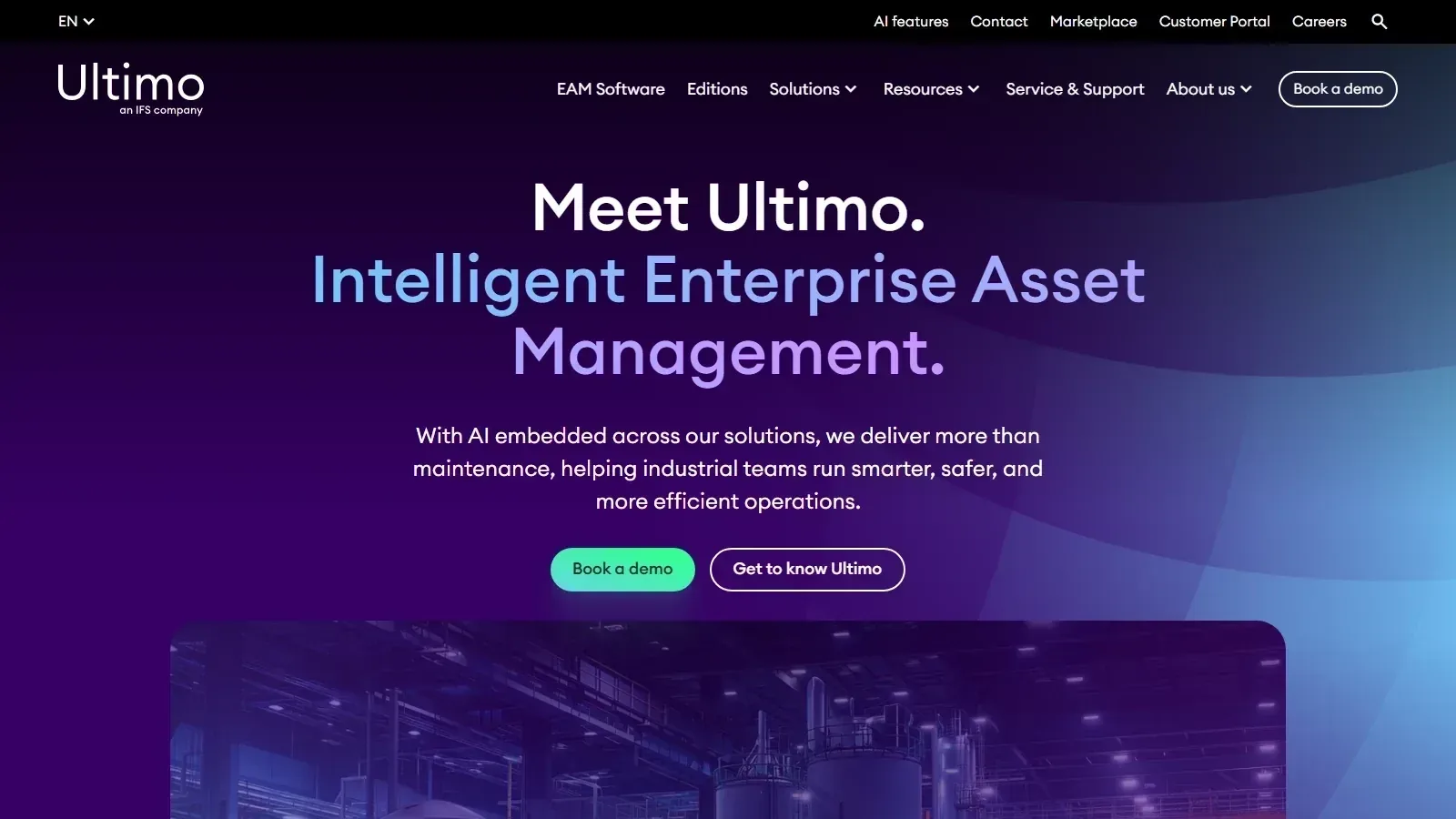 IFS Ultimo homepage screenshot