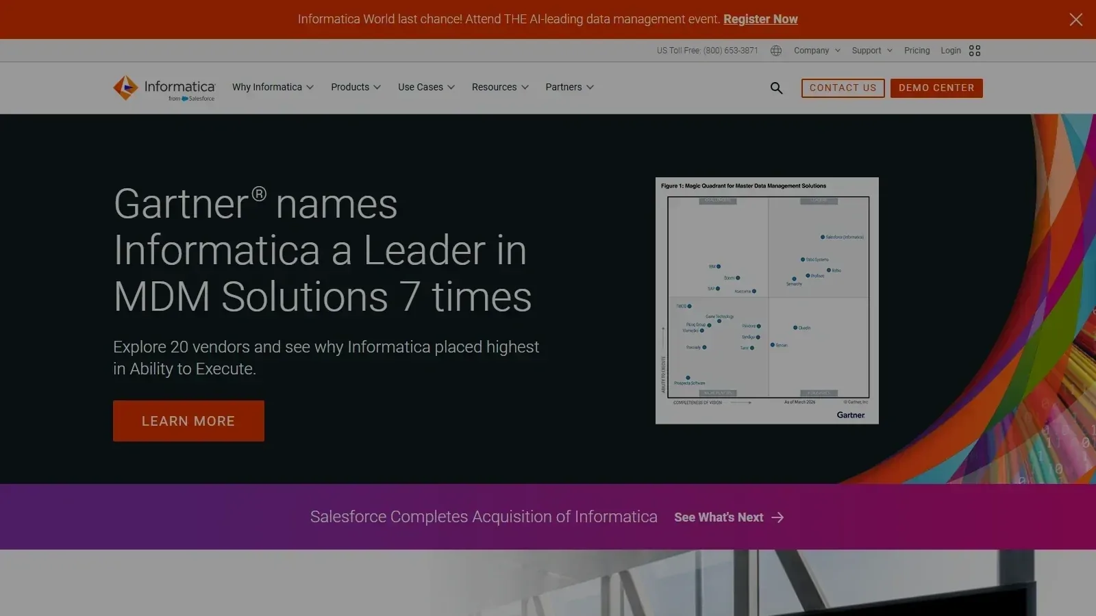 Informatica homepage screenshot
