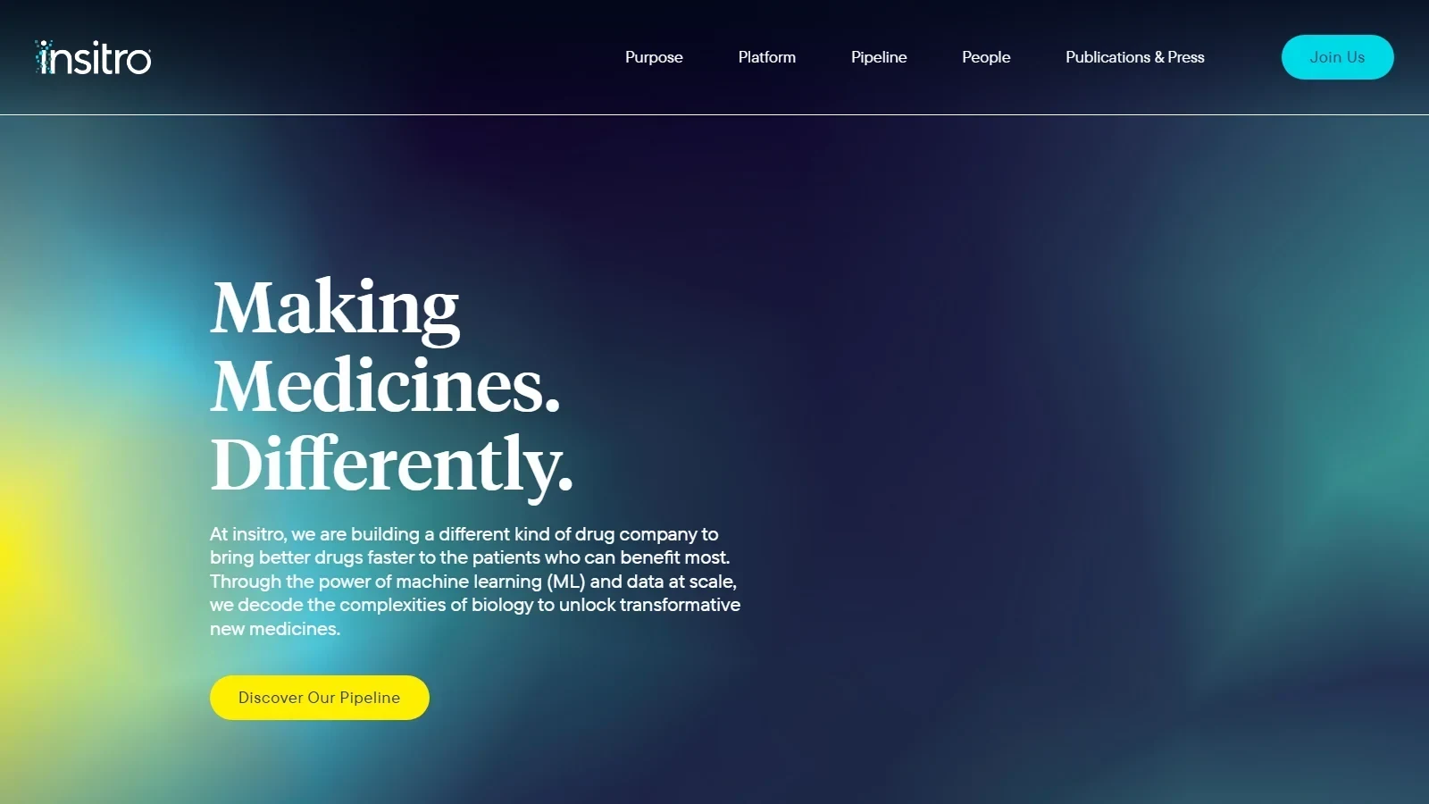Insitro homepage screenshot