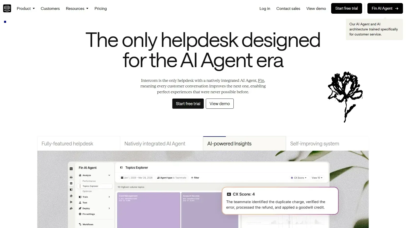 Intercom homepage screenshot