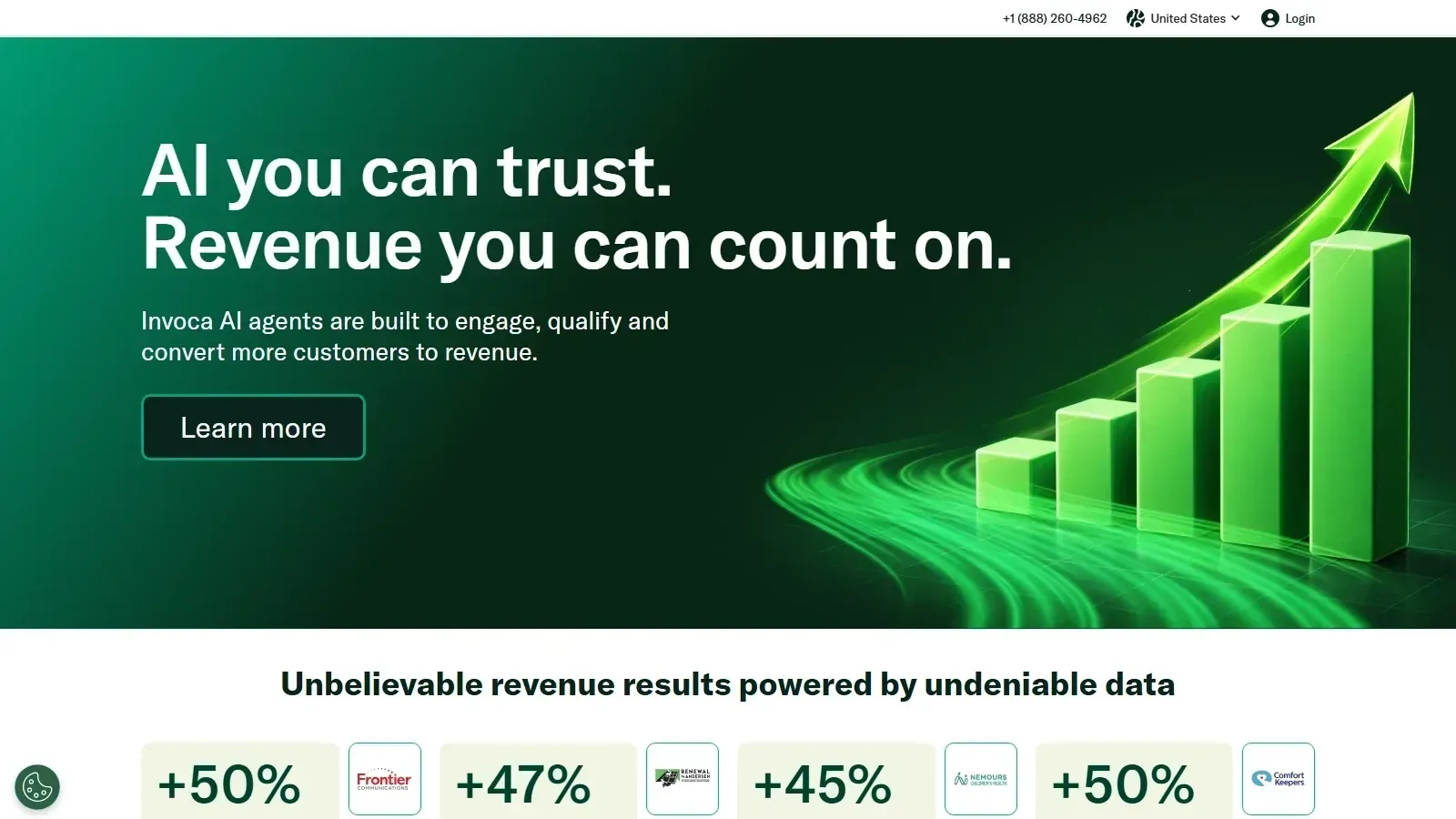 Invoca homepage screenshot