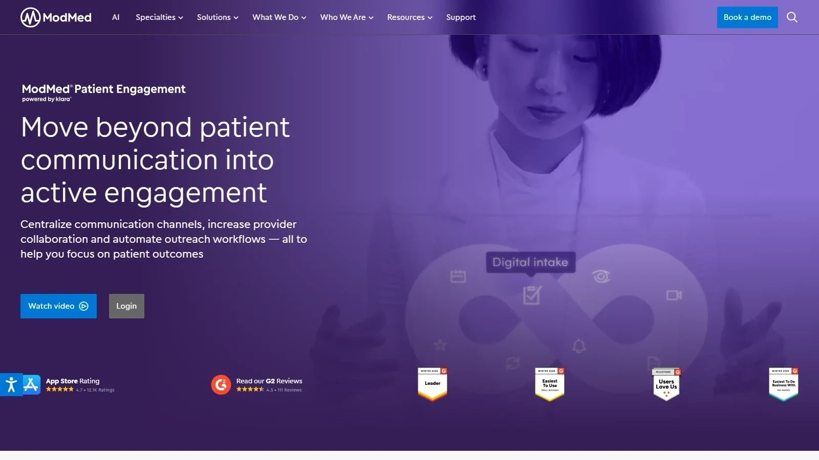 Klara homepage screenshot