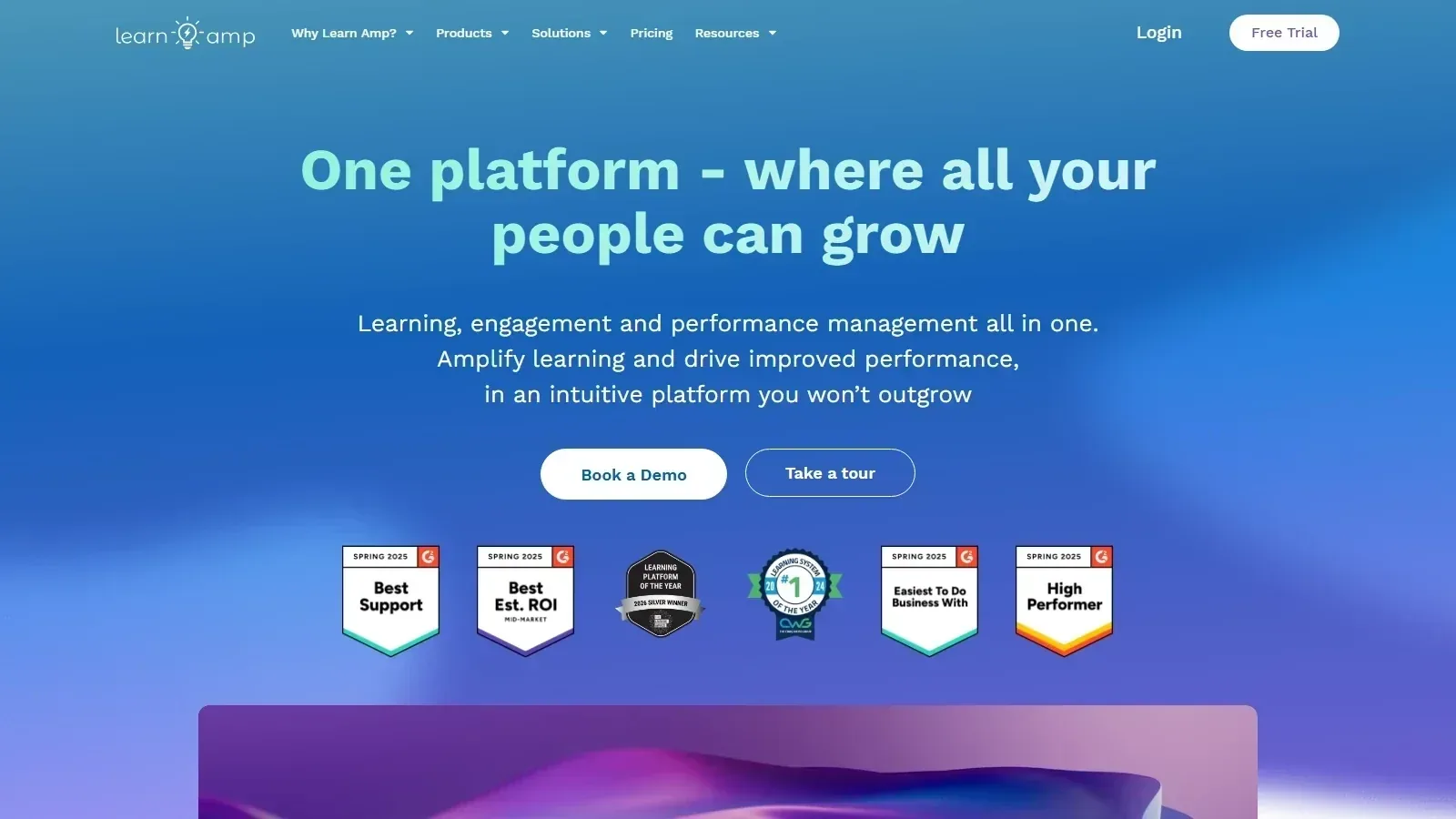 Learn Amp homepage screenshot