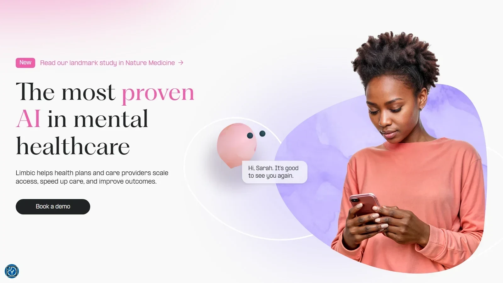 Limbic homepage screenshot