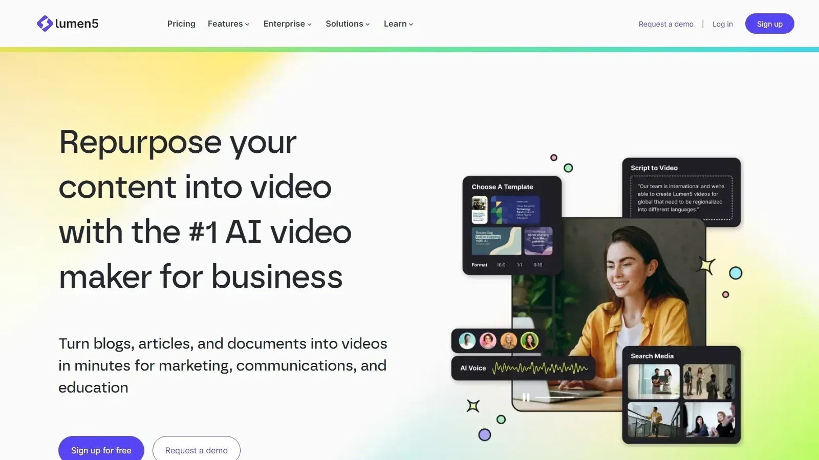 Lumen5 homepage screenshot